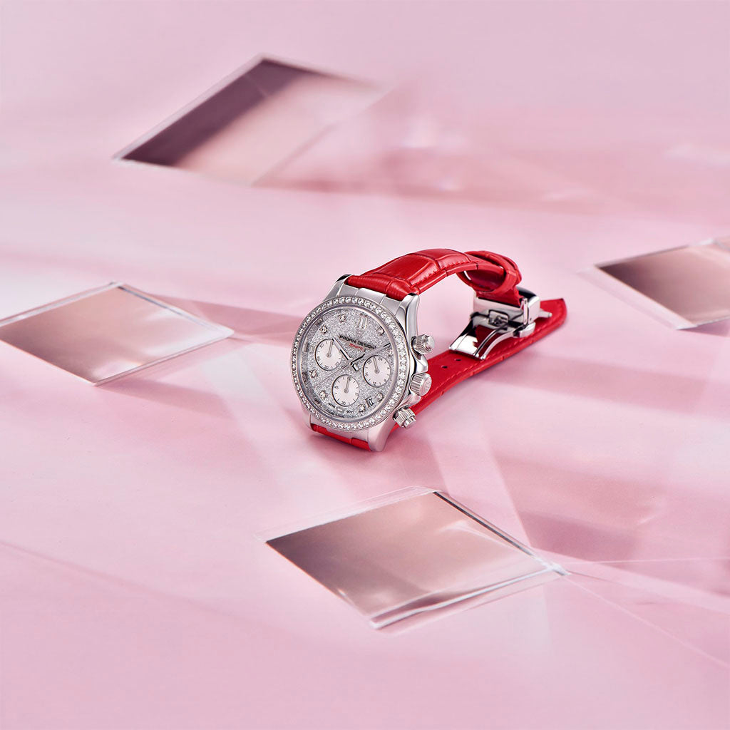 Relógio Feminino Pagani Design Daisy Red